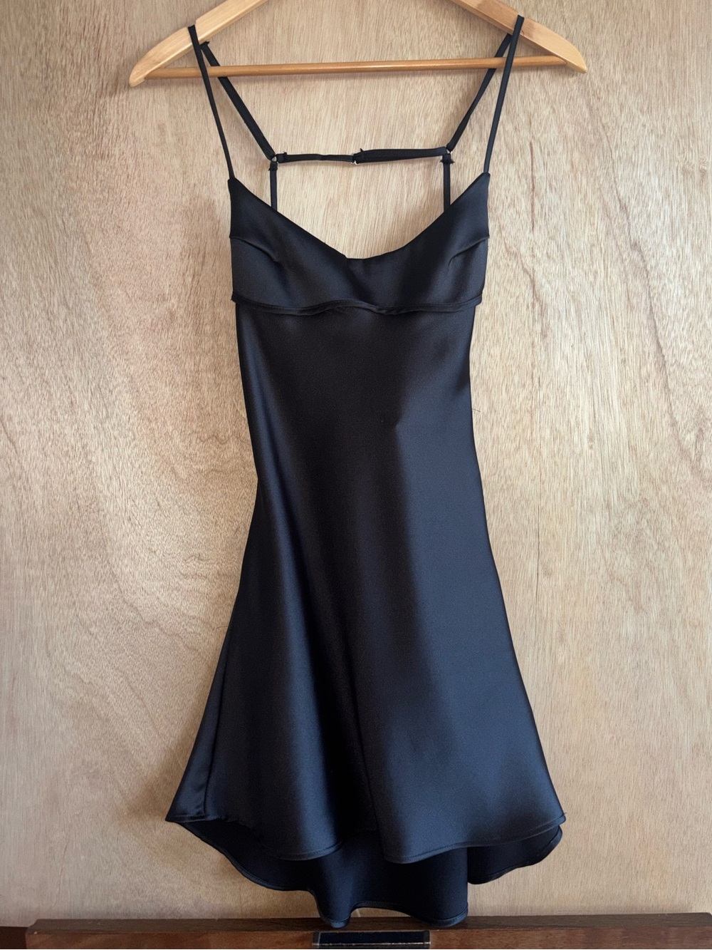 Zara Black Satin Mini Slip Dress XS Y2K Strappy Open Back